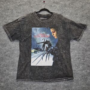 Mad Engine Edward Scissorhands Shirt Mens XL Gray Movie Graphic Tee Shirt Cotton